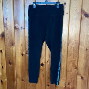 Pink Victoria’s Secret leggings blue and black logo down the side size XL